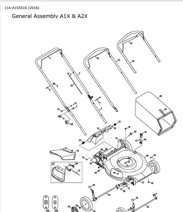 11A-A1S5516 Parts List for MTD Yardmachine Lawn Mower (2016)