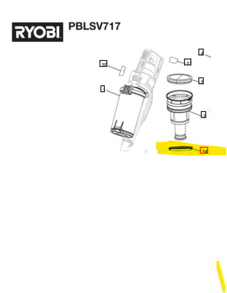 544997002 Ryobi Vacuum Dust Cup Gasket - CURRENTLY ON BACKORDER