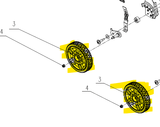 A025036016 Senix Lawn Mower 7 Wheel