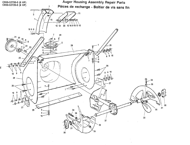 C950-52738-0 Craftsman Snowblower Parts List