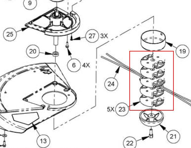 344541 DR Power Brush Cutter Plate Line Spacer D Bore 31097