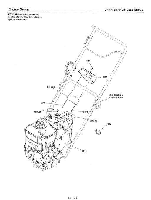 C950-52300-0 Craftsman 22" Snowblower Parts List