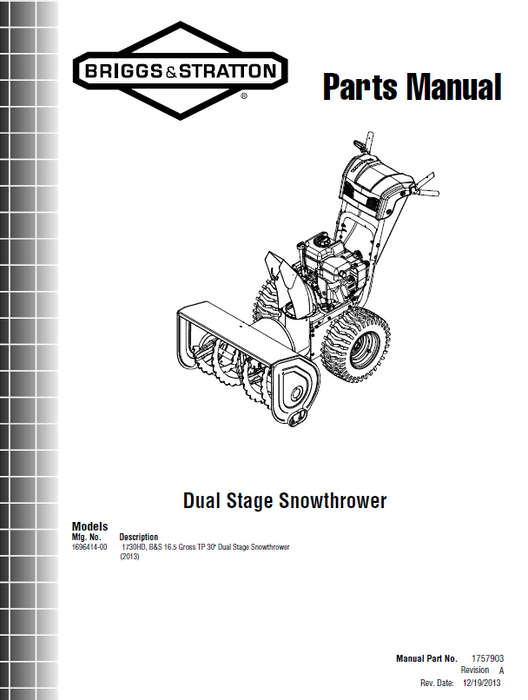 C950-52492 Craftsman Snowthrower Parts List