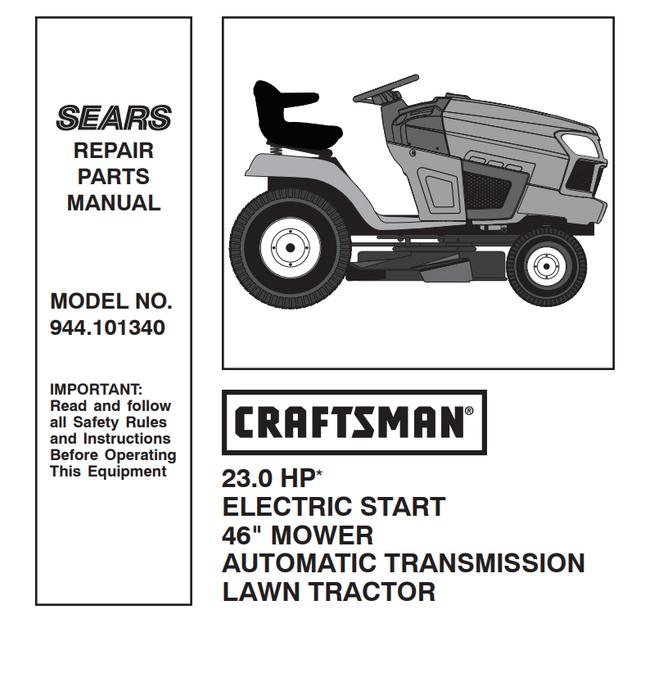 944.101340 Craftsman Lawn Tractor