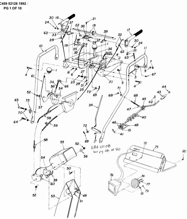 C459-52128 Parts List for Craftsman Track Snowblower 1992