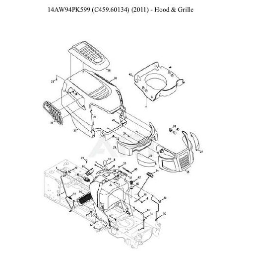 C459-60134 Parts List for Craftsman 54" Lawn Tractor 14AW94PK599 (2011)