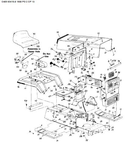 C459-60416-8 Parts List for 1988 Craftsman Tractor