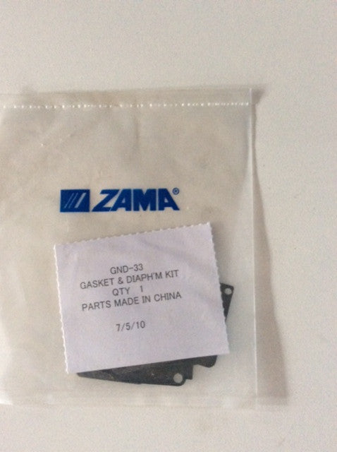 GND-33 Zama GASKET & DIAPHRAGM KIT