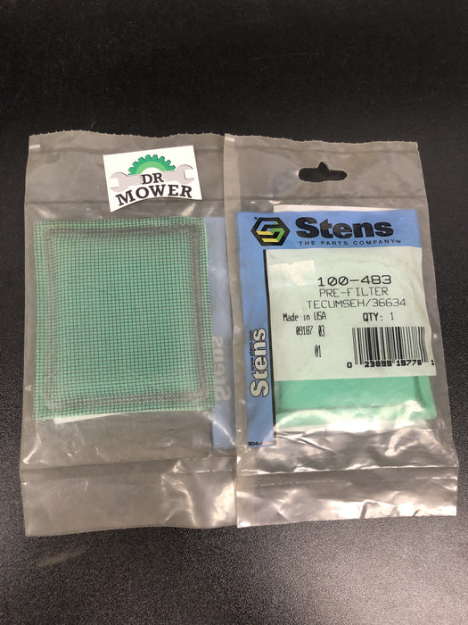 100-483 Stens Replaces TECUMSEH 36634 PRE-FILTER 740061