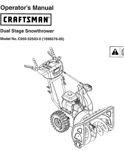 C950-52503-0 Manual for Craftsman Dual Stage Snowblower