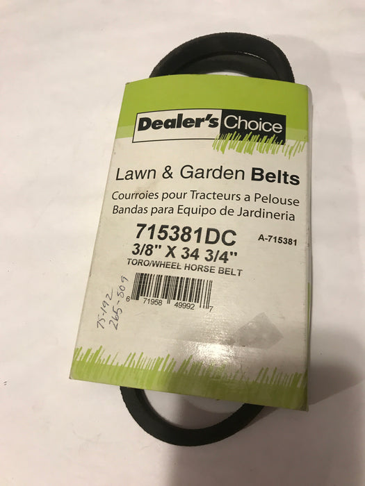 715381DC Dealer's Choice BELT 3/8" x 34 1/2"