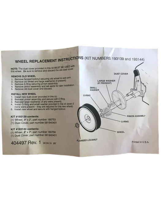 532193139 Craftsman Drive Wheel 9x2 180753